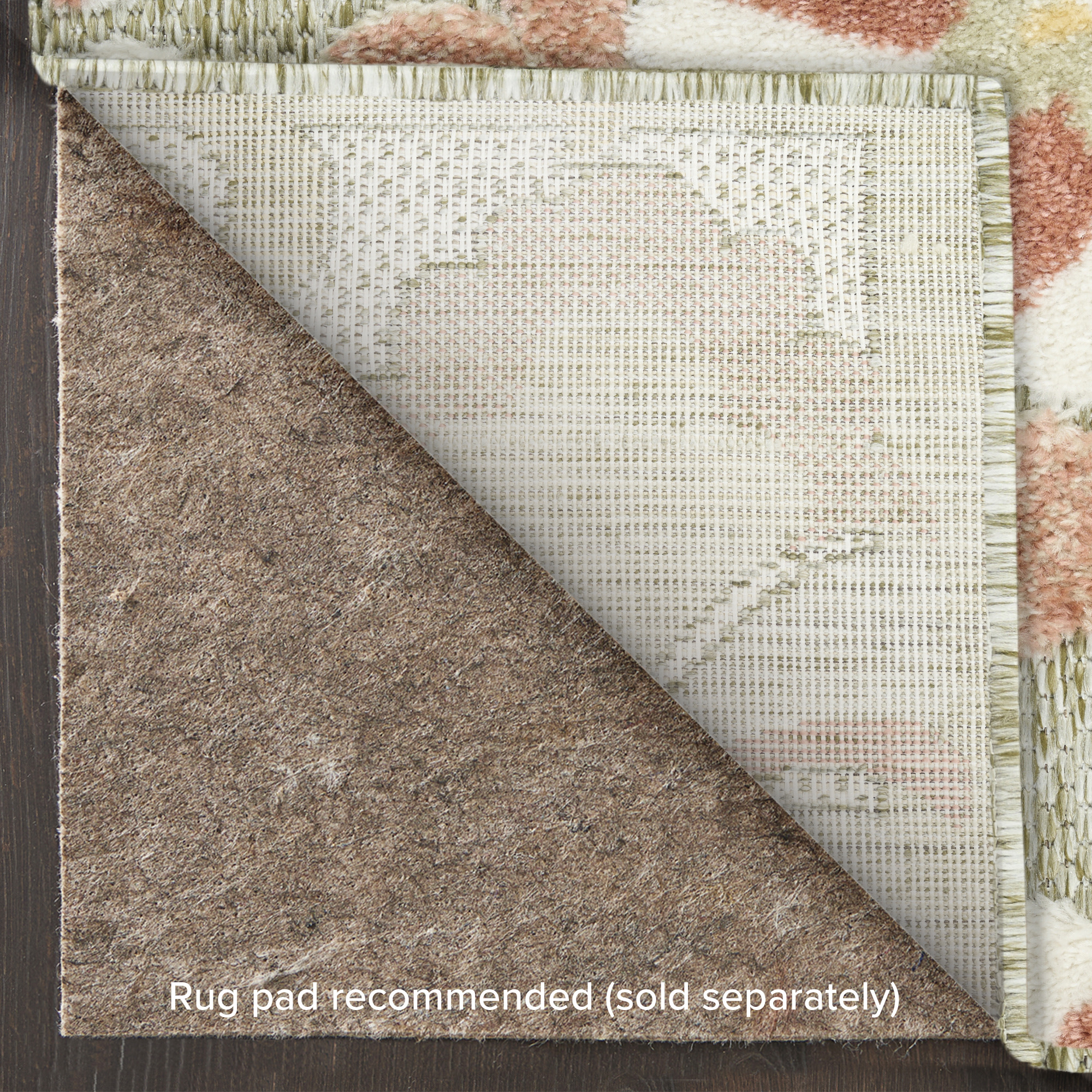 Nourison Aloha 3'6" x 5'6" Sage Rose Farmhouse Rug