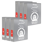 BAZIC Products&reg; 3-Ring View Binder with 2 Pockets, 1.5", Gray, Pack of 6 BAZ4141-6