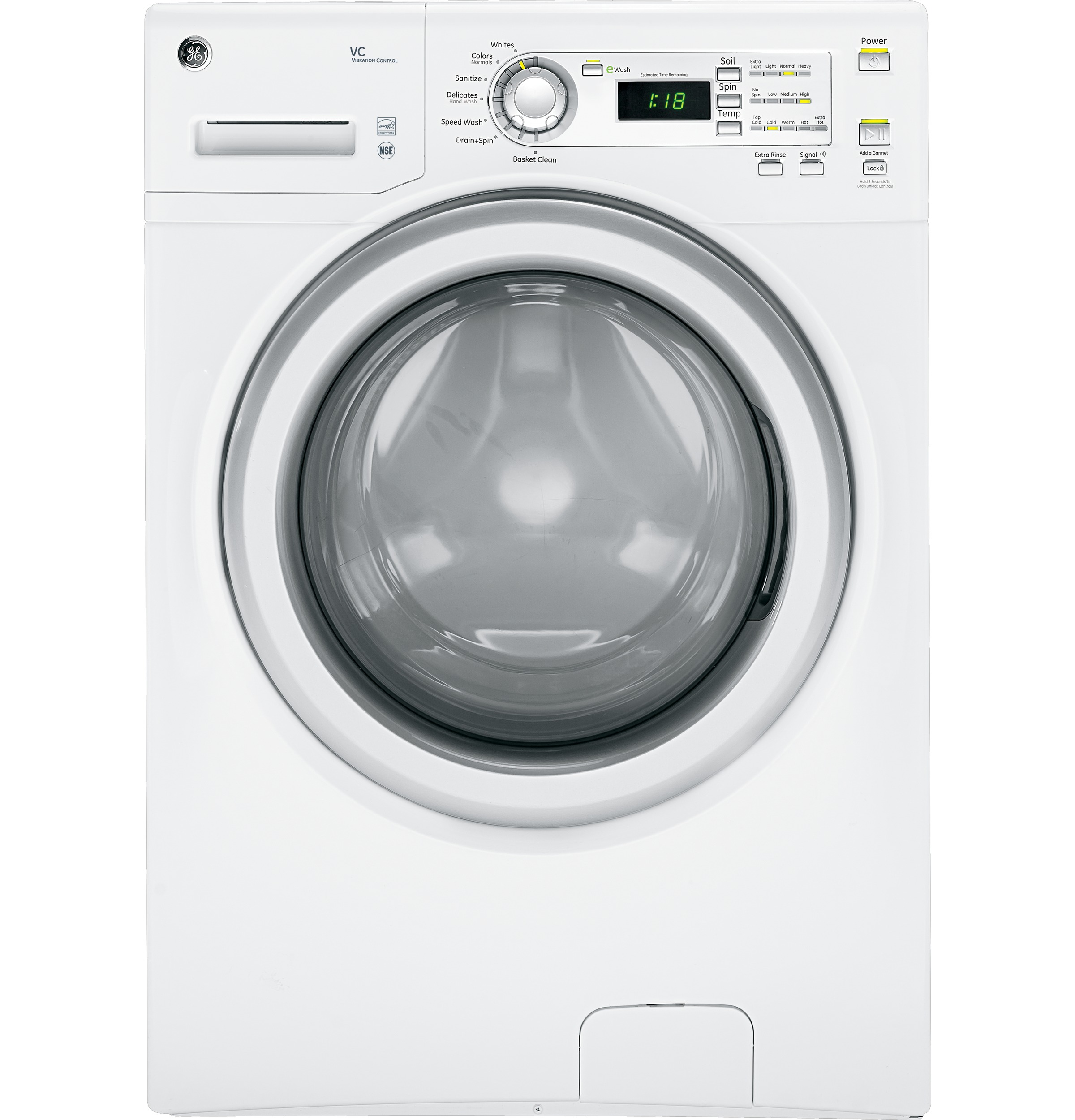 GE® ENERGY STAR® 3.6 DOE Cu. Ft. Capacity Front load Washer with Stainless Steel Basket