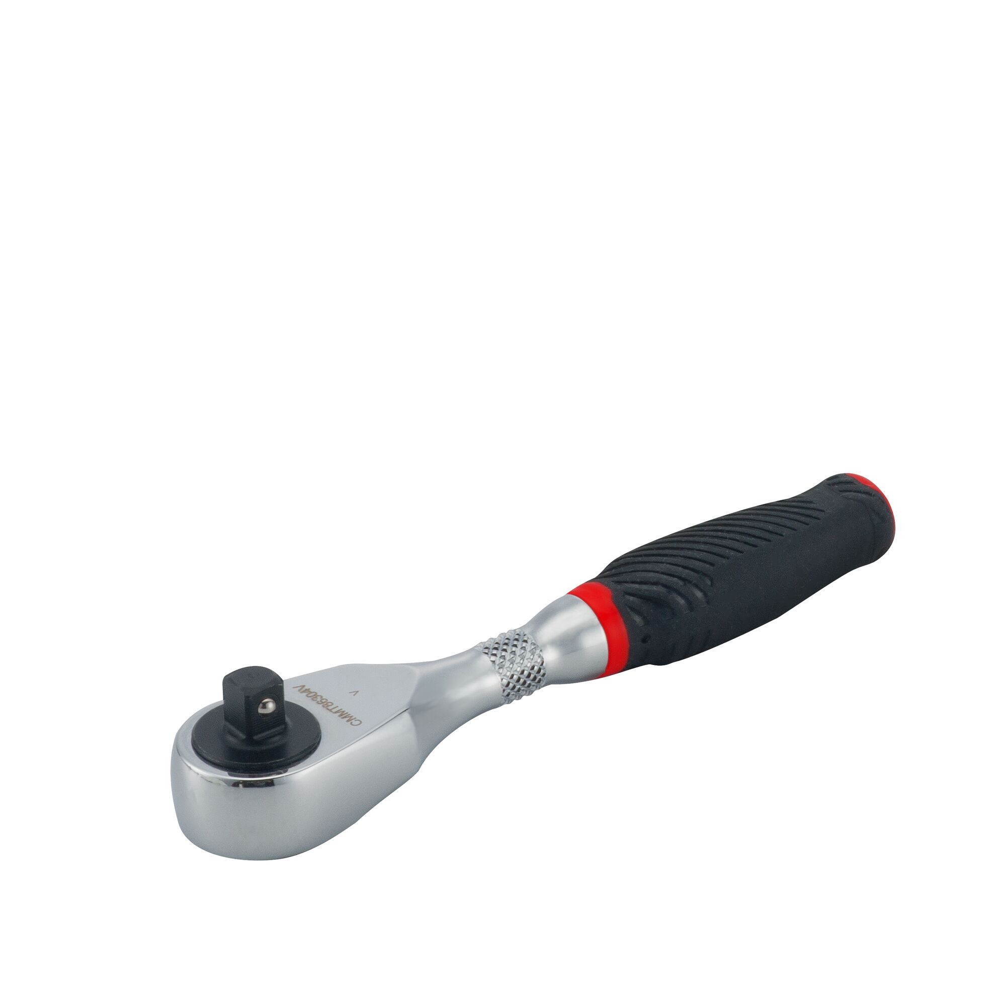 Right profile of V series quarter inch drive comfort grip ratchet.