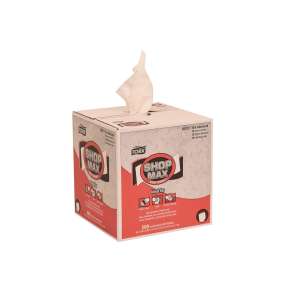 Tork, ShopMax, Heavy Duty, 1 ply, 9.00"x13.00", Double Recreped (DRC), Industrial Wipers, White