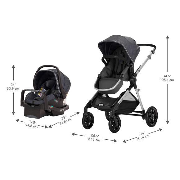 Pivot Xpand Modular Travel System with SafeMax Infant Car Seat Specifications