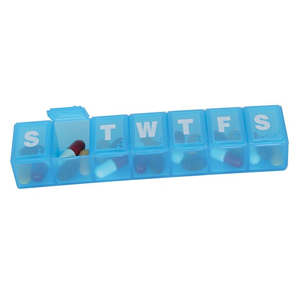 EZY Dose® Classic Weekly Pill Organizer, Large Compartments, 1 x 1.25 x 6 Inch