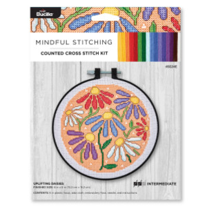 Uplifting Daisies Counted Cross Stitch Kit, 6 Inch