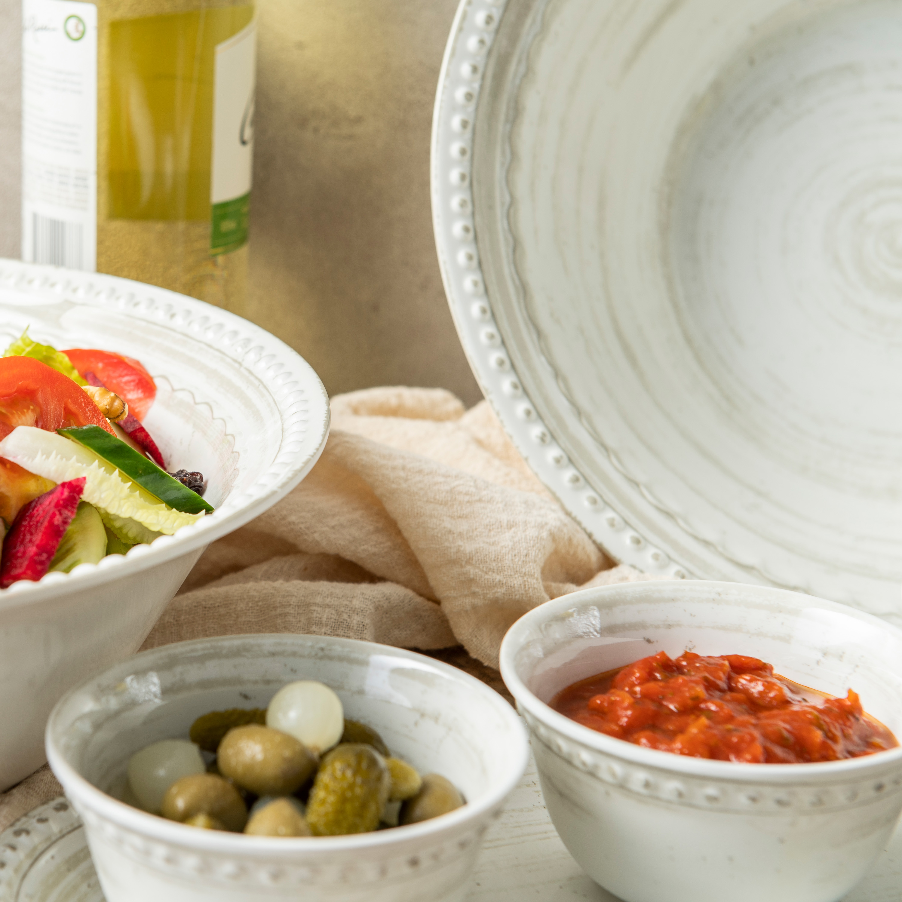 French Country Melamine Condiment Bowl and Tray, House, 4-piece set slideshow image 5
