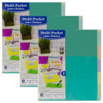 C-Line&reg; 5-Tab Index Dividers with Multi-Pockets, Bright Color Assortment, 8-1/2 x 11, 3 Sets CLI07650-3