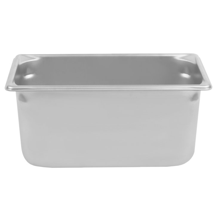 Third-size 6-inch-deep Super Pan V® stainless steel steam table pan