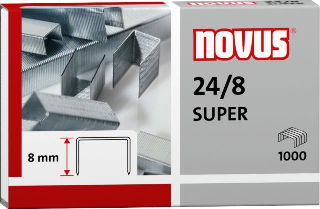 Designed for Novus Staplers, these 24 guage, 8mm length staples ensure smooth, even stapling.