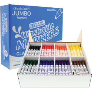Washable Markers, Jumbo Classroom Pack, 200 Count, 8 Colors