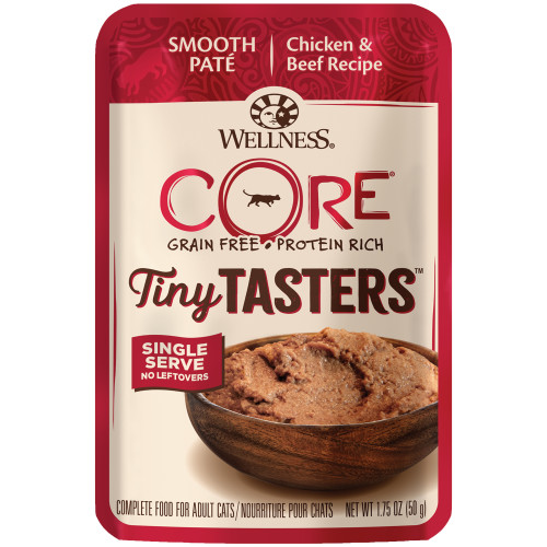 Wellness CORE Tiny Tasters Chicken & Beef Pate Front packaging