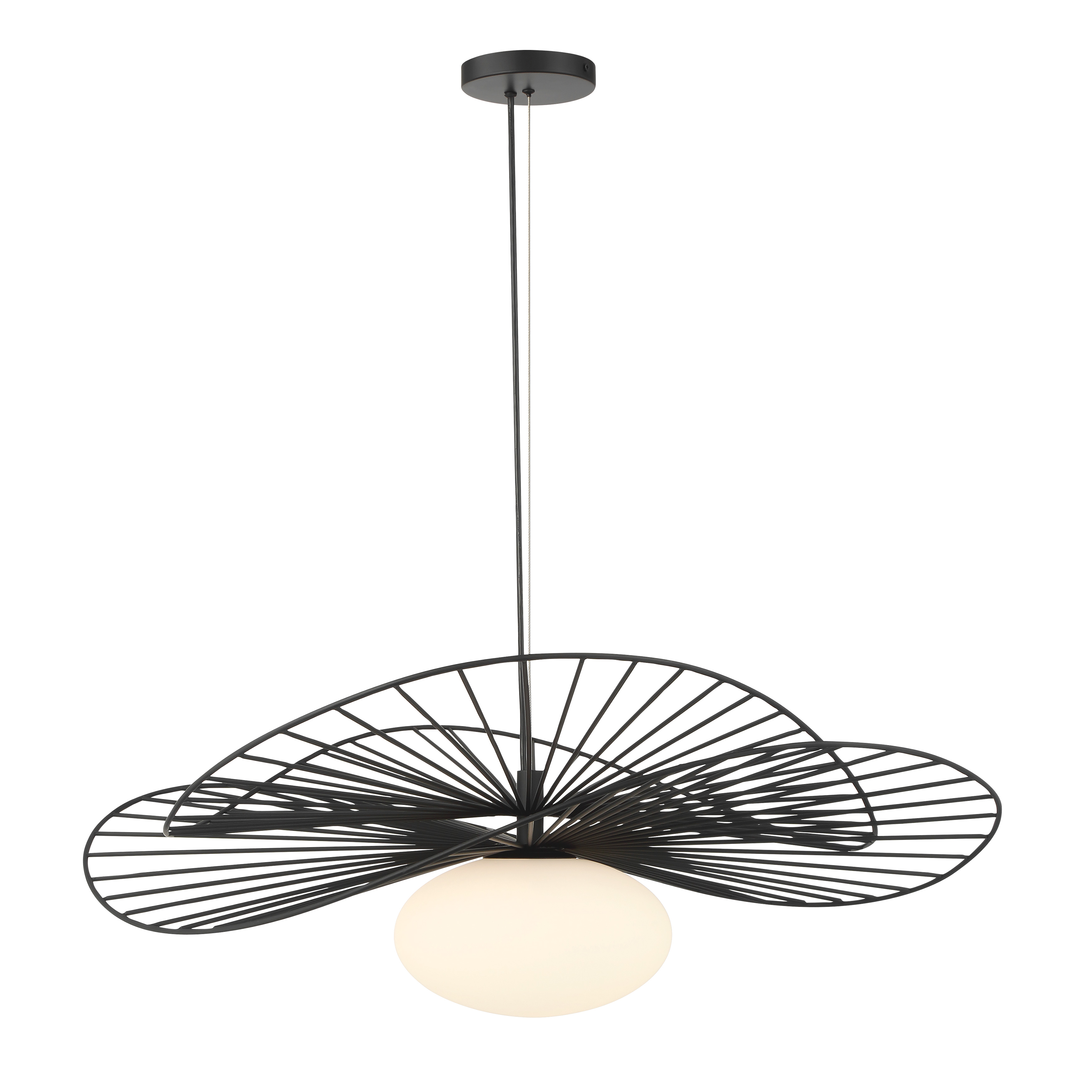 The Langley pendant combines clean modern lines with soft etched opal glass diffusion. Its 32-inch linear profile makes it ideal for kitchen islands and dining tables, while the dark matte black finish adds contemporary sophistication. - alternate view