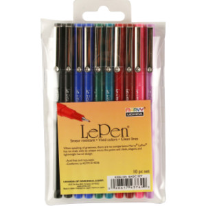 LePen&reg; Micro-Fine Point Pen, Basic, 10 Colors