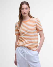 Ferryside Striped T-Shirt Papaya/Cloud