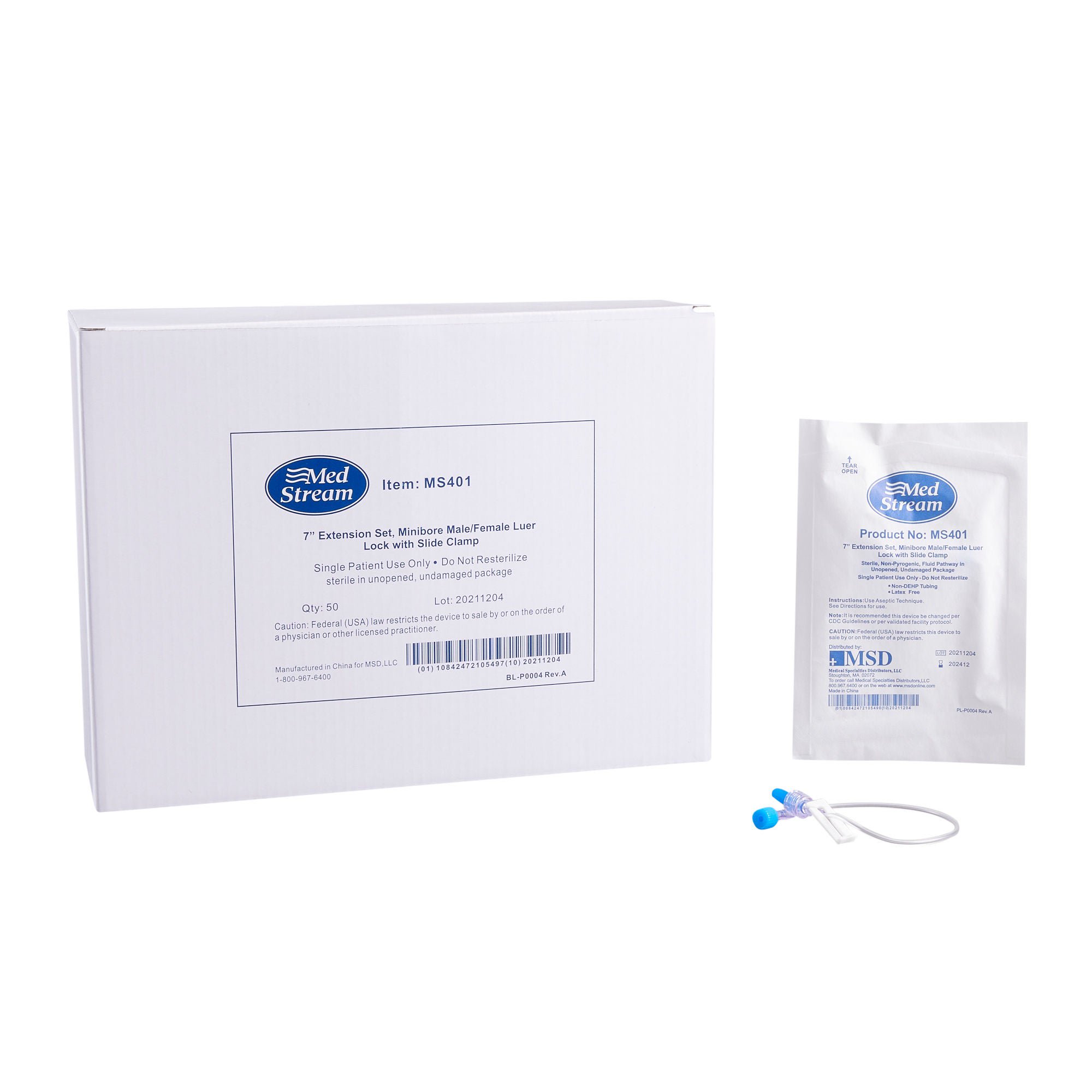 McKesson Brand IV EXTENSION SET, SM BORE M/F LL 7" (50EA/BX 12BX/CS)