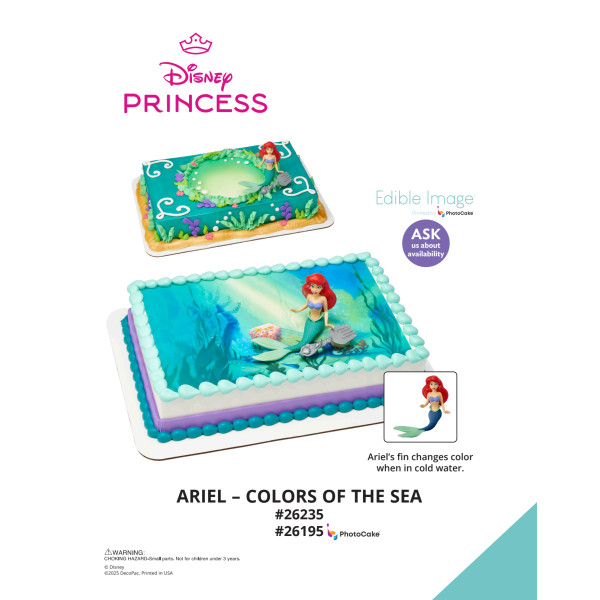 Disney Princess Ariel Colors of the Sea The Magic of Cakes® PhotoCake® Enhanced Background and Icing Page