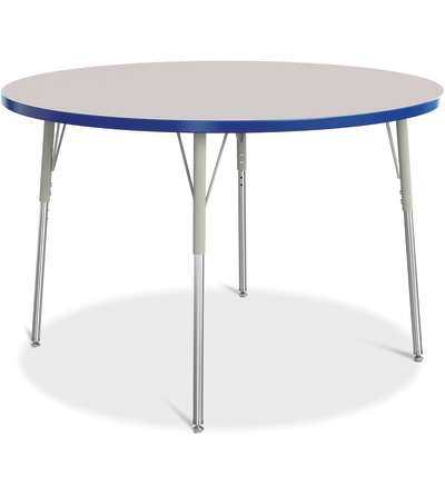 Berries® Round Activity Table - 48" Diameter, A-height - Gray/Blue/Gray