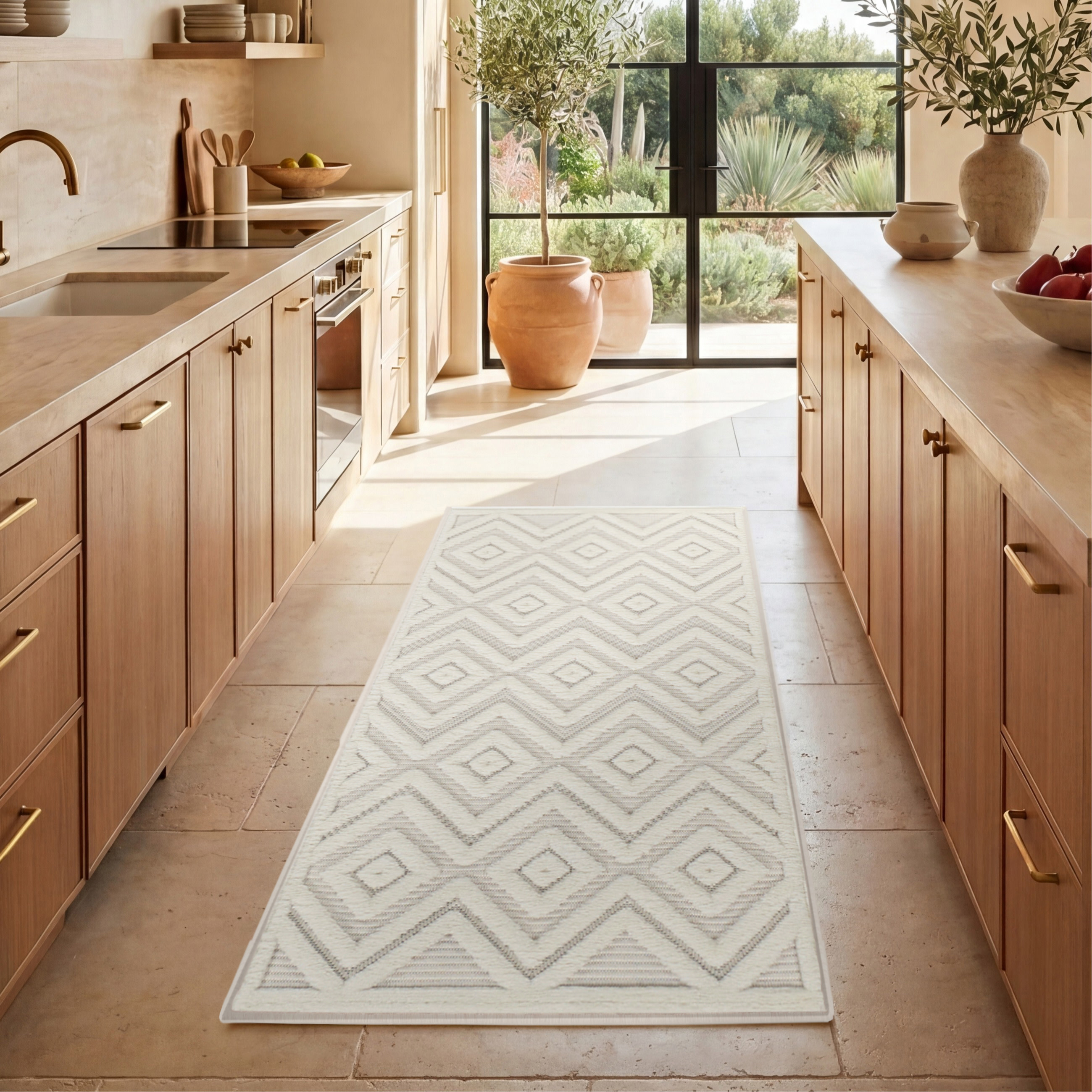 Nourison Versatile 2'2" x 20' Ivory White Modern Rug