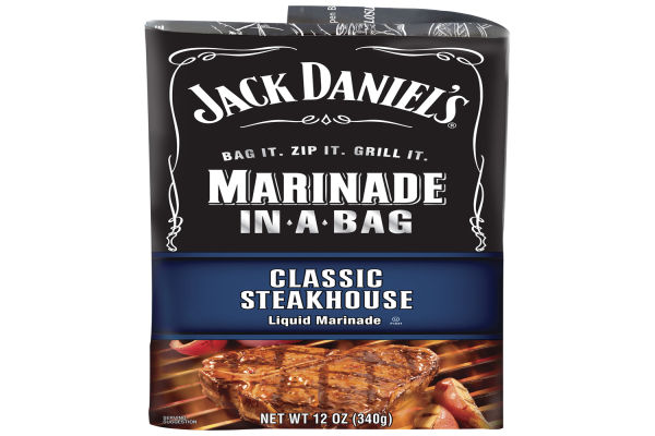 Jack Daniel's Marinade In-A-Bag Classic Steakhouse Liquid Marinade, 12 ...