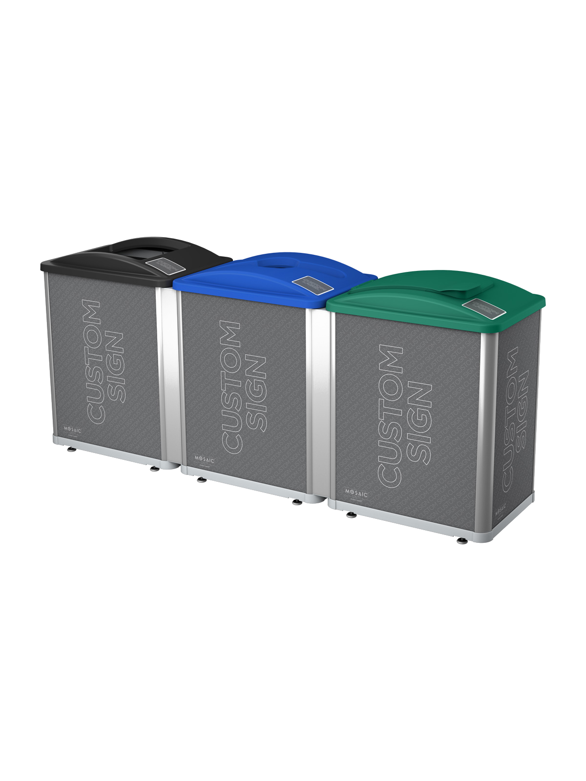 MOSAIC – Triple – Junior – Multi – Full-Mixed-Solid Lift – Silver-Black-Blue-Green
