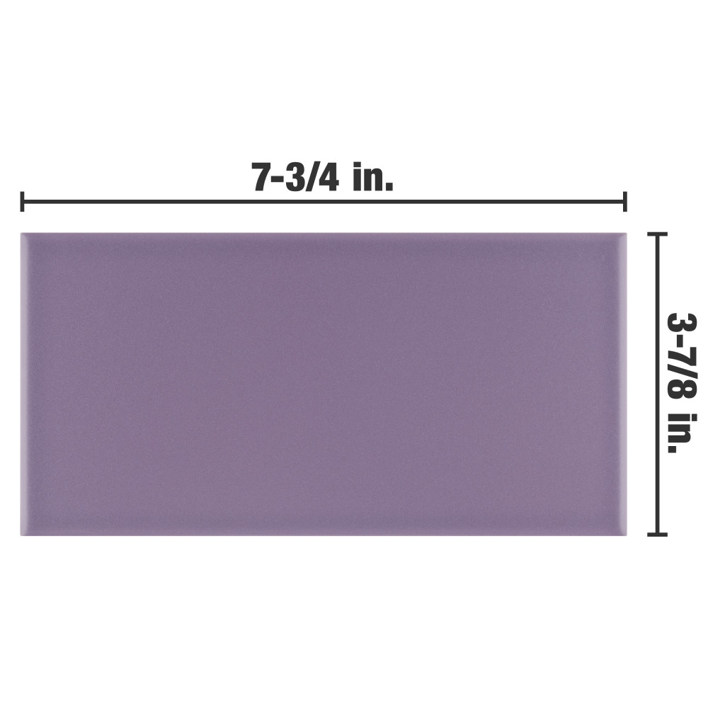 Projectos Violet Purple 3-7/8 in. x 7-3/4 in. Ceramic Floor and Wall Tile