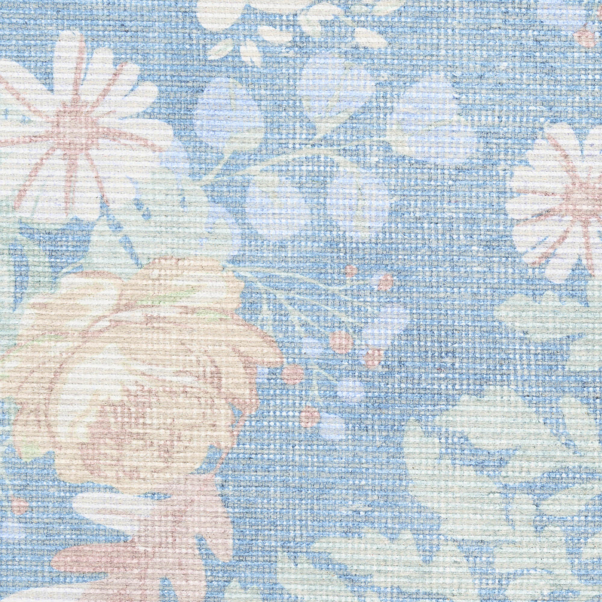 Nourison Botanical Washables 5' x 7' Blue Multicolor Farmhouse Indoor Rug