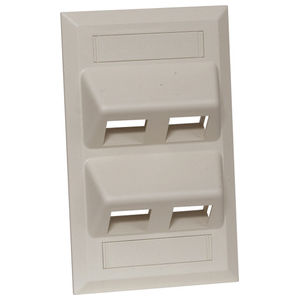 iStation™ Angled Faceplate, Flush Mount, 4-Port, Ivory
