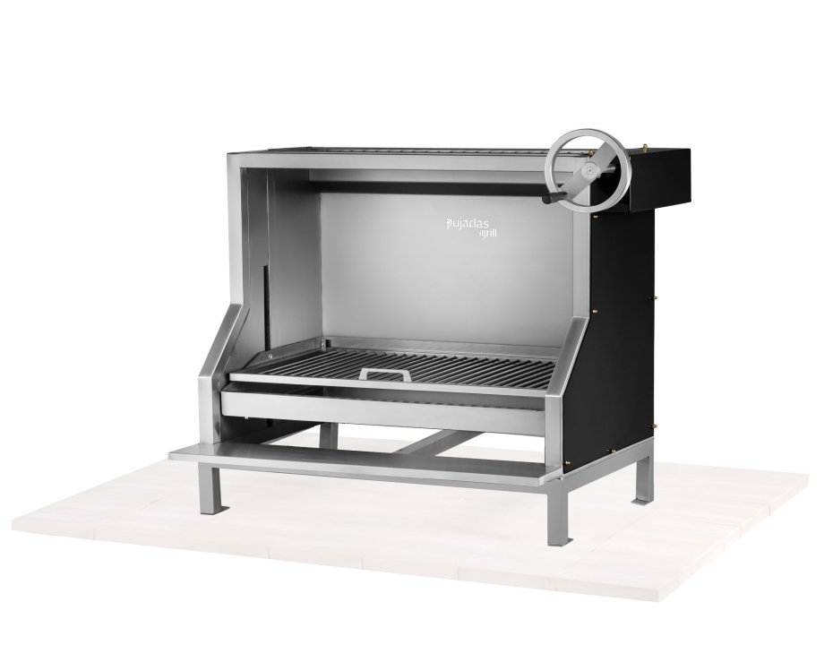 Open Grill Without Refractory Base Black with V shape grill