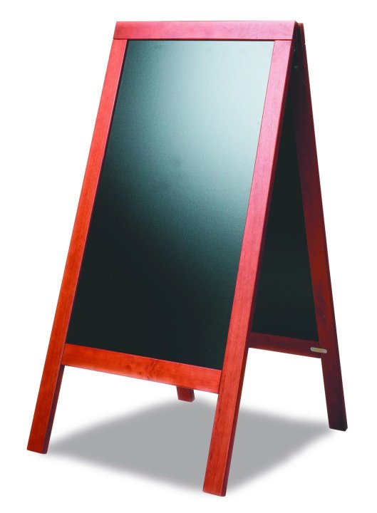 Panneau noir double face de 75 x 135 cm avec cadre en bois