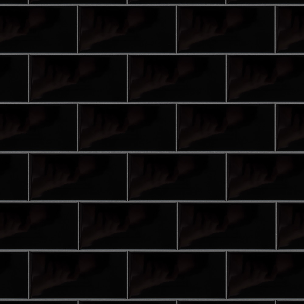 Sample – Crown Heights Glossy Black Ceramic Wall Tile