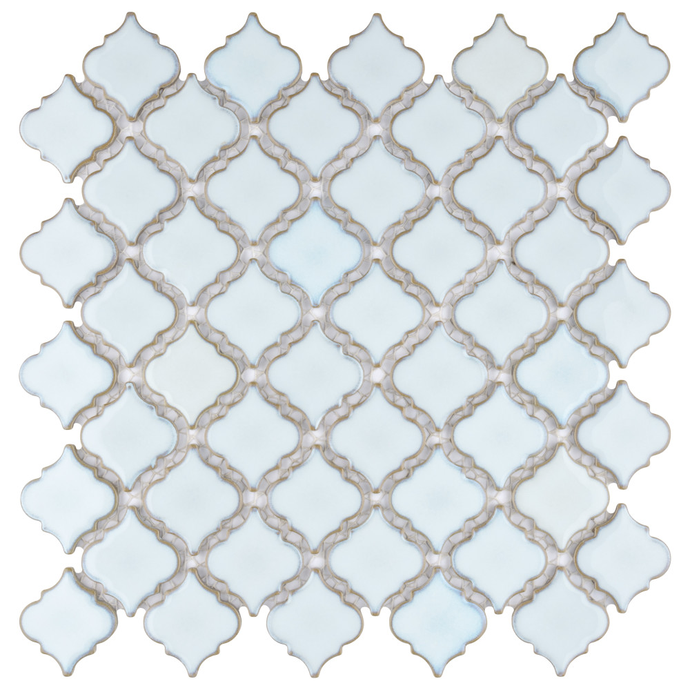 Hudson Tangier Silk White 12-3/8 in. x 12-3/8 in. Porcelain Mosaic Tile