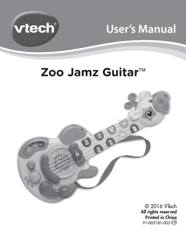 VTech Zoo Jamz Guitar, Musical Instrument Toy for Toddlers Walmart
