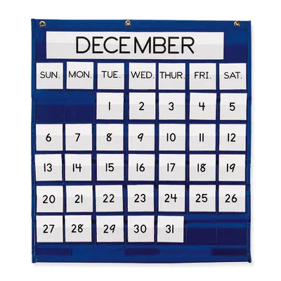 Pacon  Monthly Calendar Pocket Chart, Blue,  25