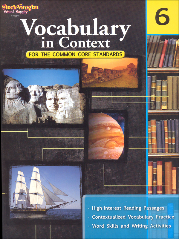 Vocabulary in context for common core standards grade 6