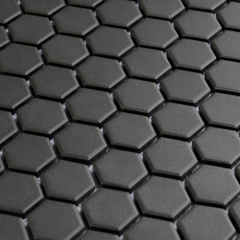 Gotham 1″ Hex Black 10-1/4 in. x 11-7/8 in. Porcelain Mosaic Tile