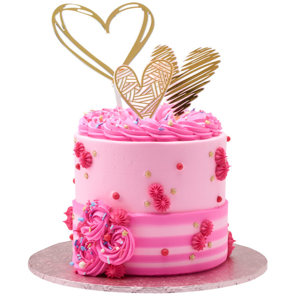 Gold Hearts Cake Kit