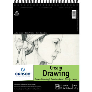 Artist Series Drawing Pad, Cream Tone, Top Wire Binding, 24 Sheet, 11x14 inch, 1 Count