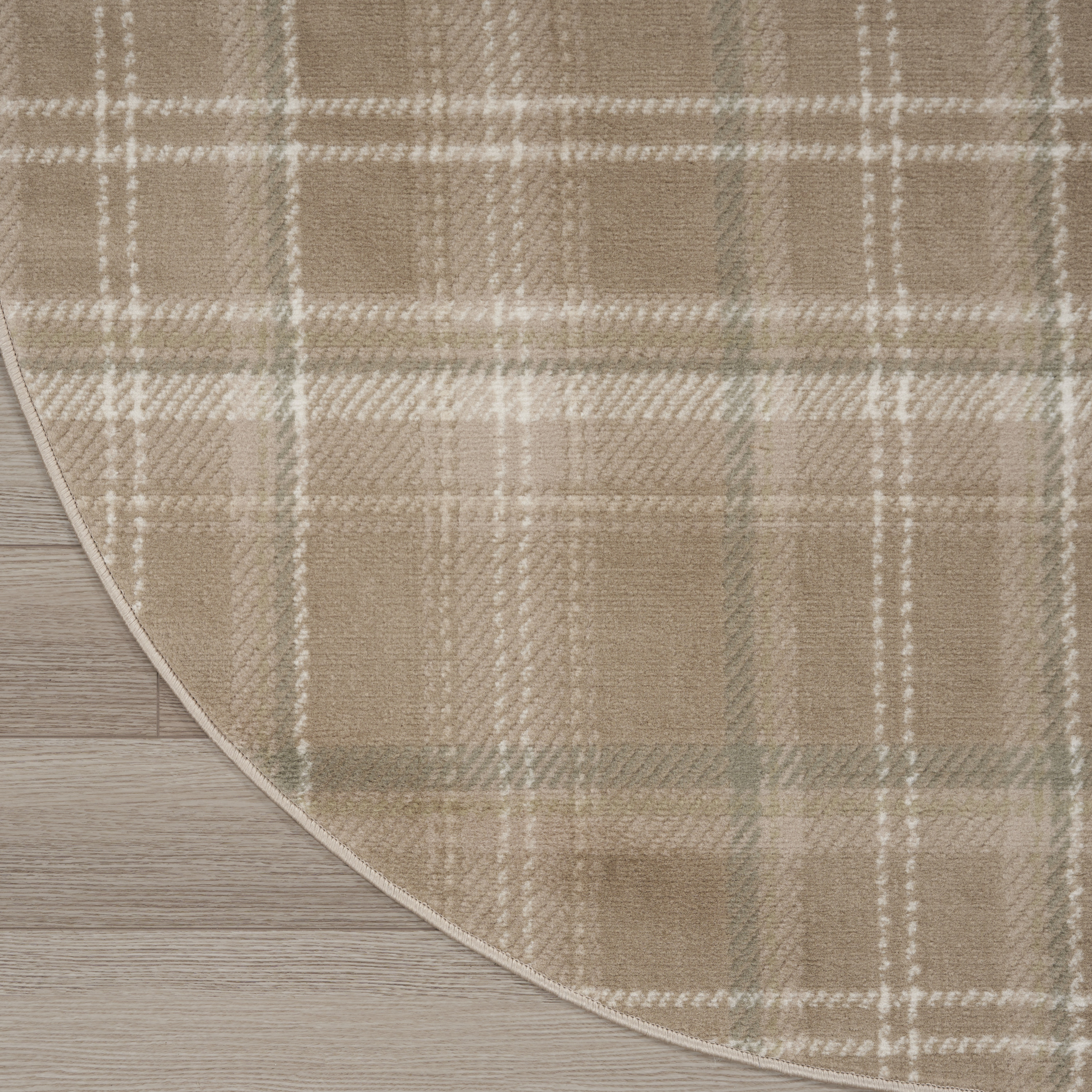 Nourison Grafix 5'3" x Round Taupe Farmhouse Indoor Rug