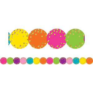 Confetti Circles Die-Cut Border Trim, 35 Feet