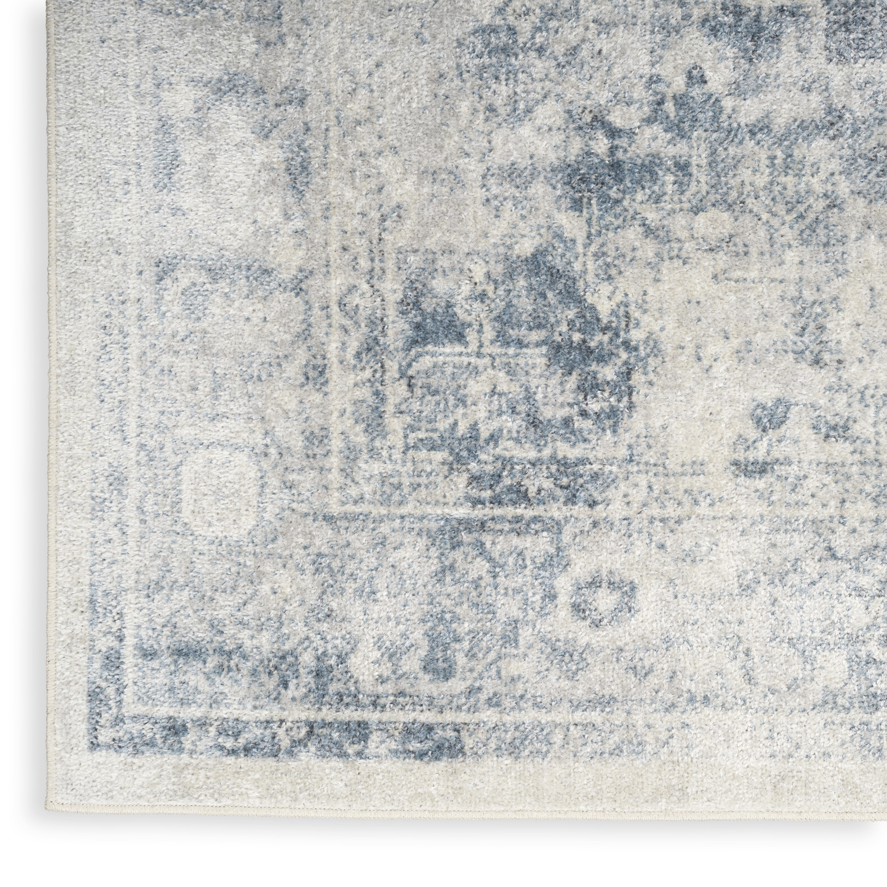Nourison Astra Machine Washable 9' x 12' Blue Ivory Vintage Indoor Rug