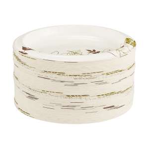 Dixie®, Pathways, Soak-Proof Shield Mediumweight Paper Plates, 8.5" dia, Green/Burgundy