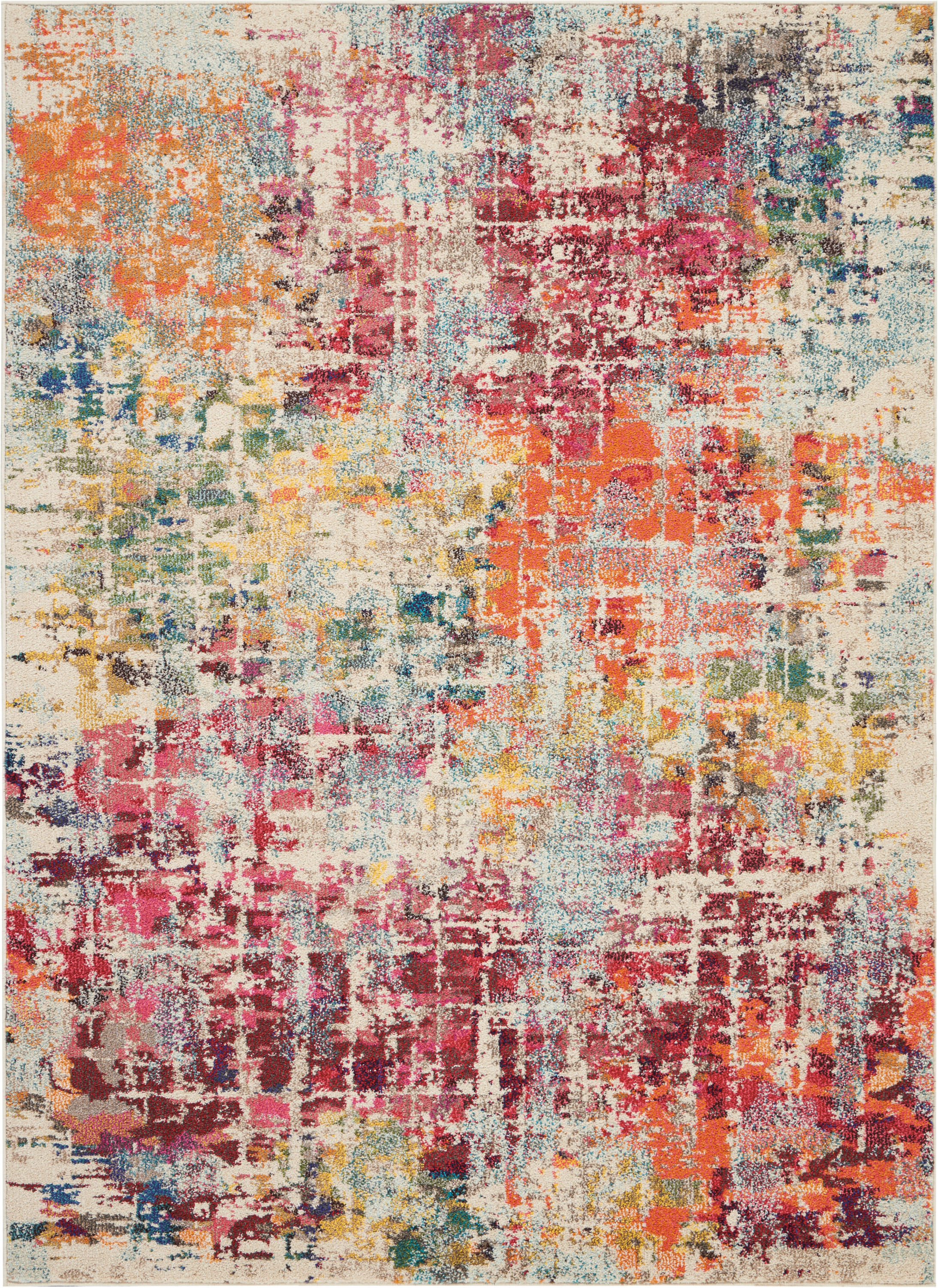 Nourison Celestial 5'3" x 7'3" Pink Multicolor Modern Indoor Rug