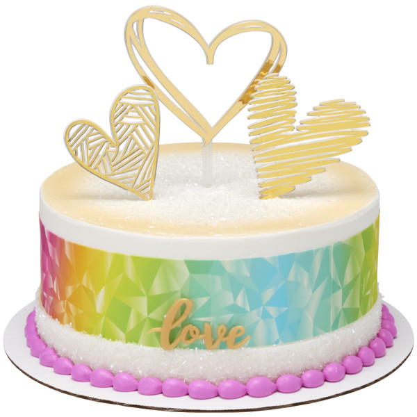 Gold Love Cupcake Layon