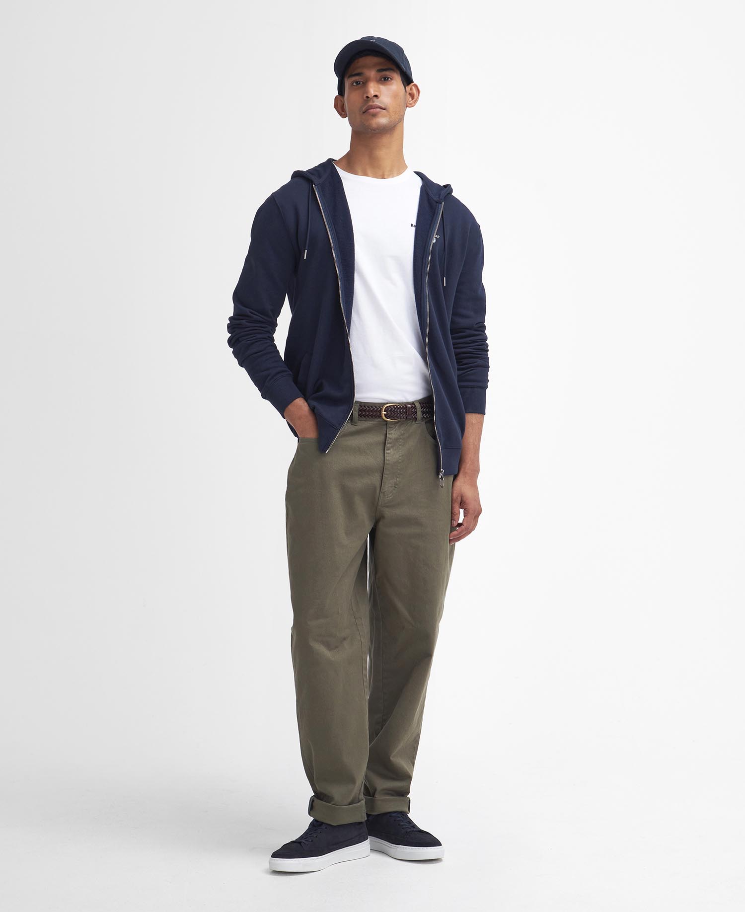 Washed Stretch Regular Trousers image number 0