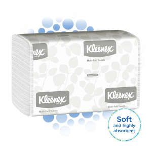 KIM01890, Kimberly Clark, Kleenex, Folded Towel, Multifold, 1 ply, White