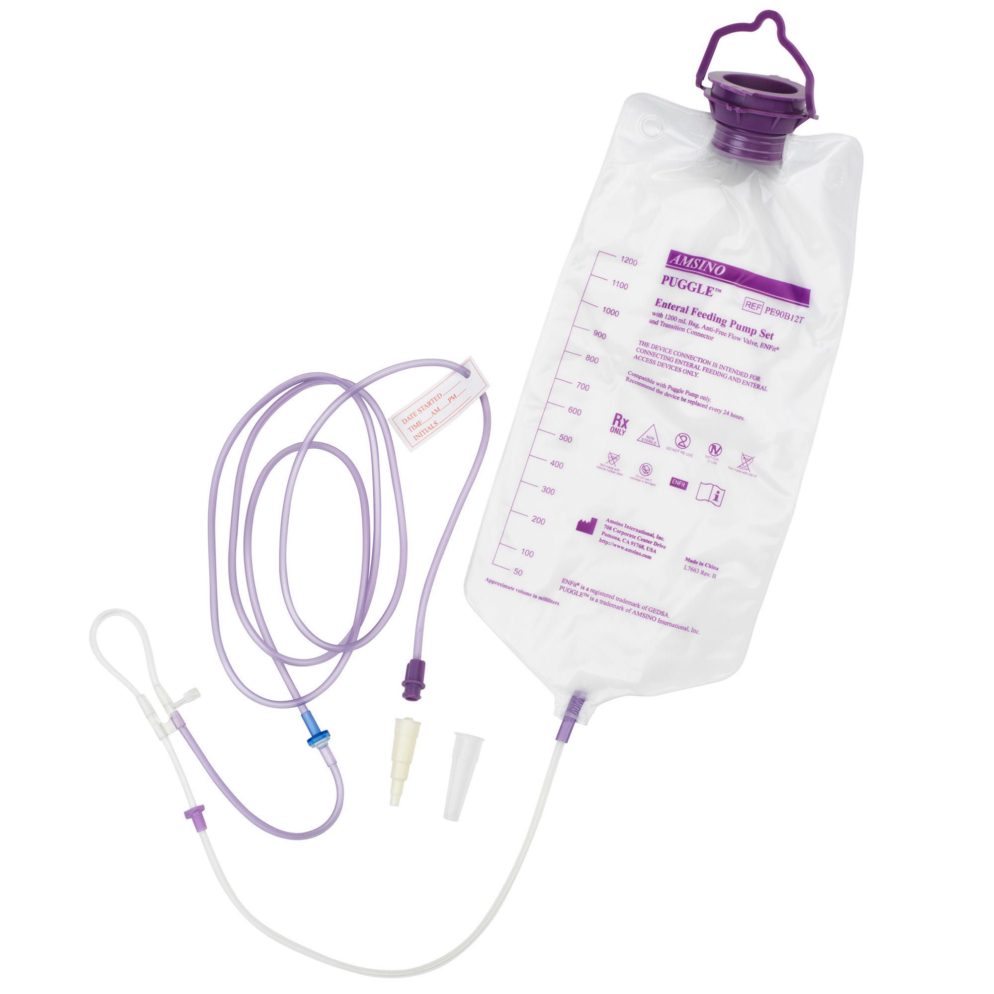 Amsino International PUMP SET, ENTERAL W/BAG 1200ML(30/CS)
