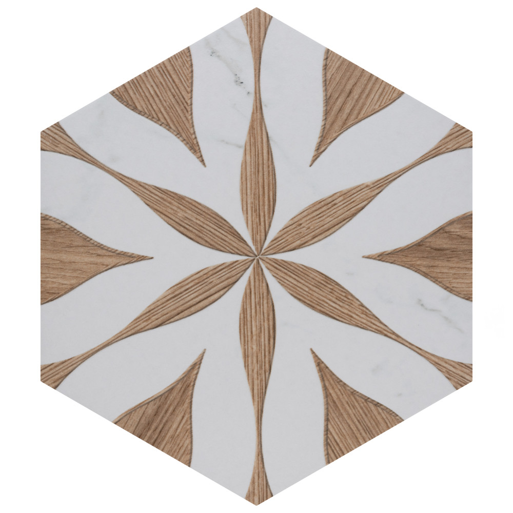 Llama Flower Loire Noce 8-5/8 in. x 9-7/8 in. Porcelain Floor and Wall Tile