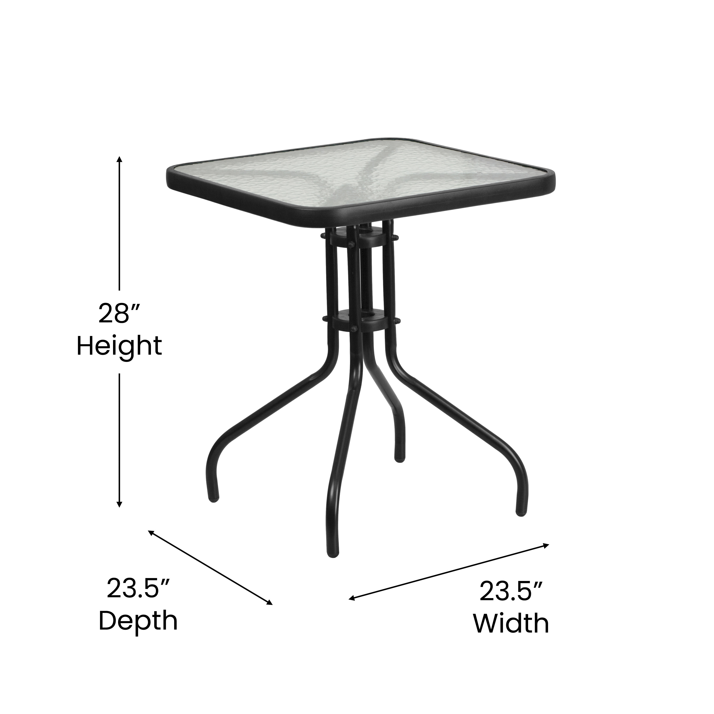 Mesa de metal de vidrio templado cuadrado de 23,5 - Imagen 5 de 5
