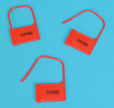 Extra-Large Heavy-Duty Padlock Seal Health Care Logistics Consecutively Numbered Red Acetal Resin 1-3/8 X 2-1/16 Inch