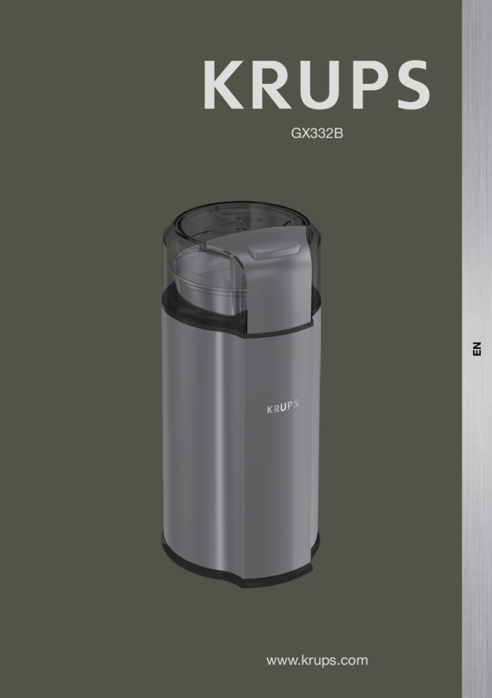 KRUPS Silent Vortex Electric Coffee and Spice Blade Grinder GX332B50