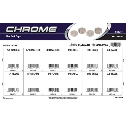 Chrome Hex Bolt Caps Assortment
